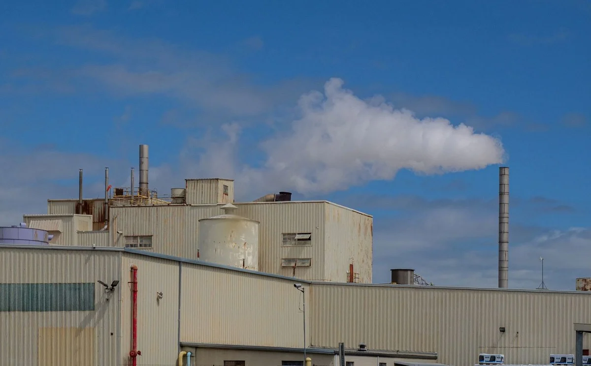Illustrative industrial chimney emissions